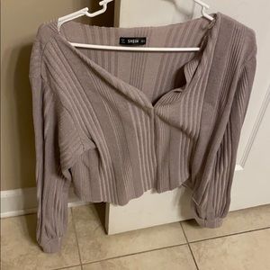 Shein lavender cropped sweater